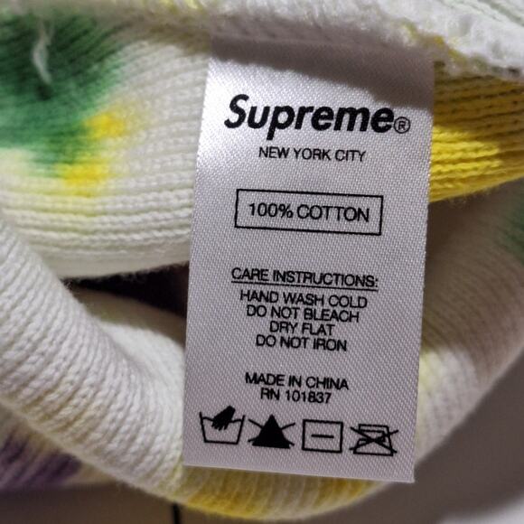 Supreme Splatter Dyed Beanie 'White' | Men's One Size Outdoor Streetwear Skater - Picture 7 of 8